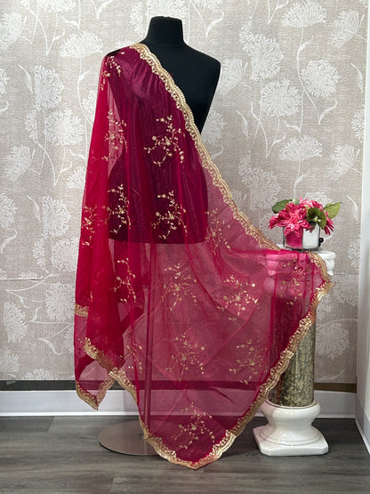 Heavy work dupatta by Kurti Connection USA