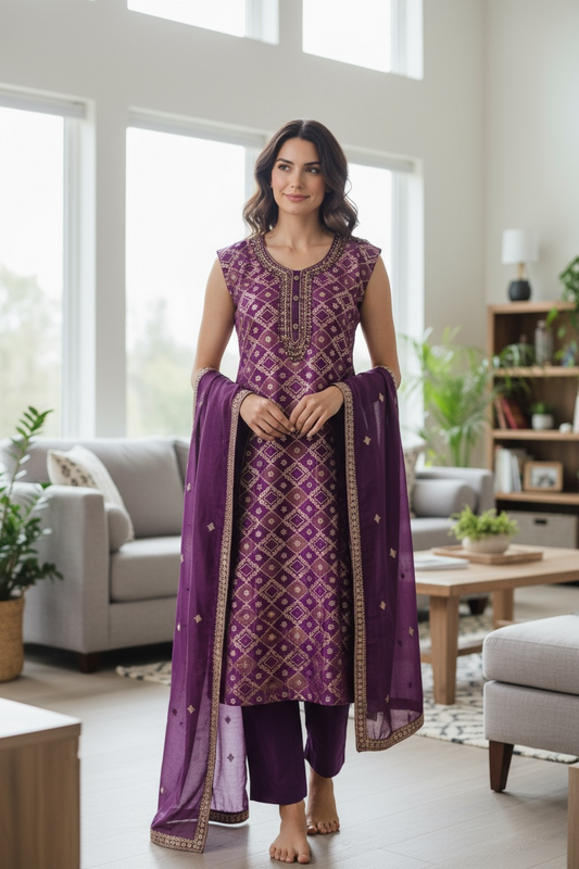 Banarasi salwar kameez set by Kurti Connection USA