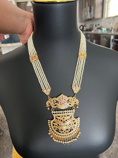 Jadau haar : long necklace by Kurti Connection USA