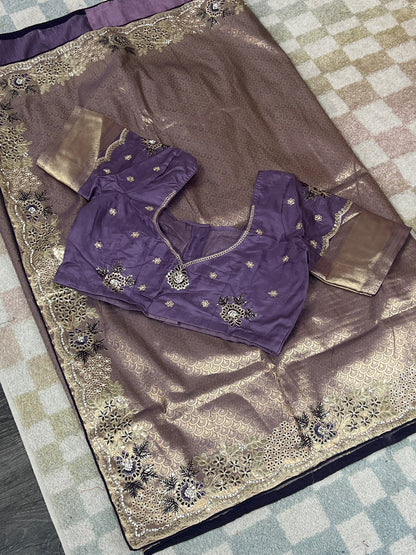 Banarasi tissue silk saree by Kurti Connection USA