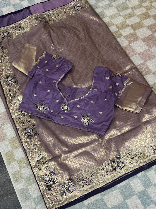 Banarasi tissue silk saree by Kurti Connection USA