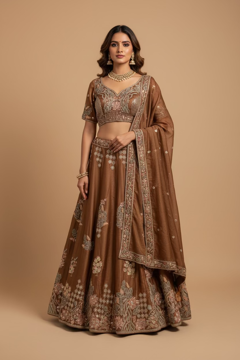 Silk Lehenga choli set by Kurti Connection USA