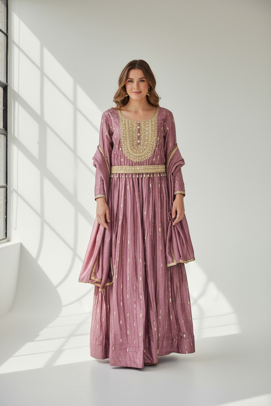 Party wear long kurti / Anarkali set by Kurti Connection USA