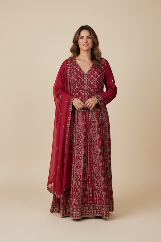 Designer long gown / Indo western by Kurti Connection USA