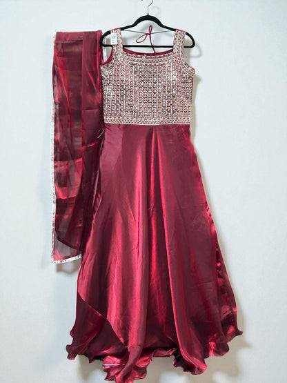 Tissue silk dress with dupatta by Kurti Connection USA