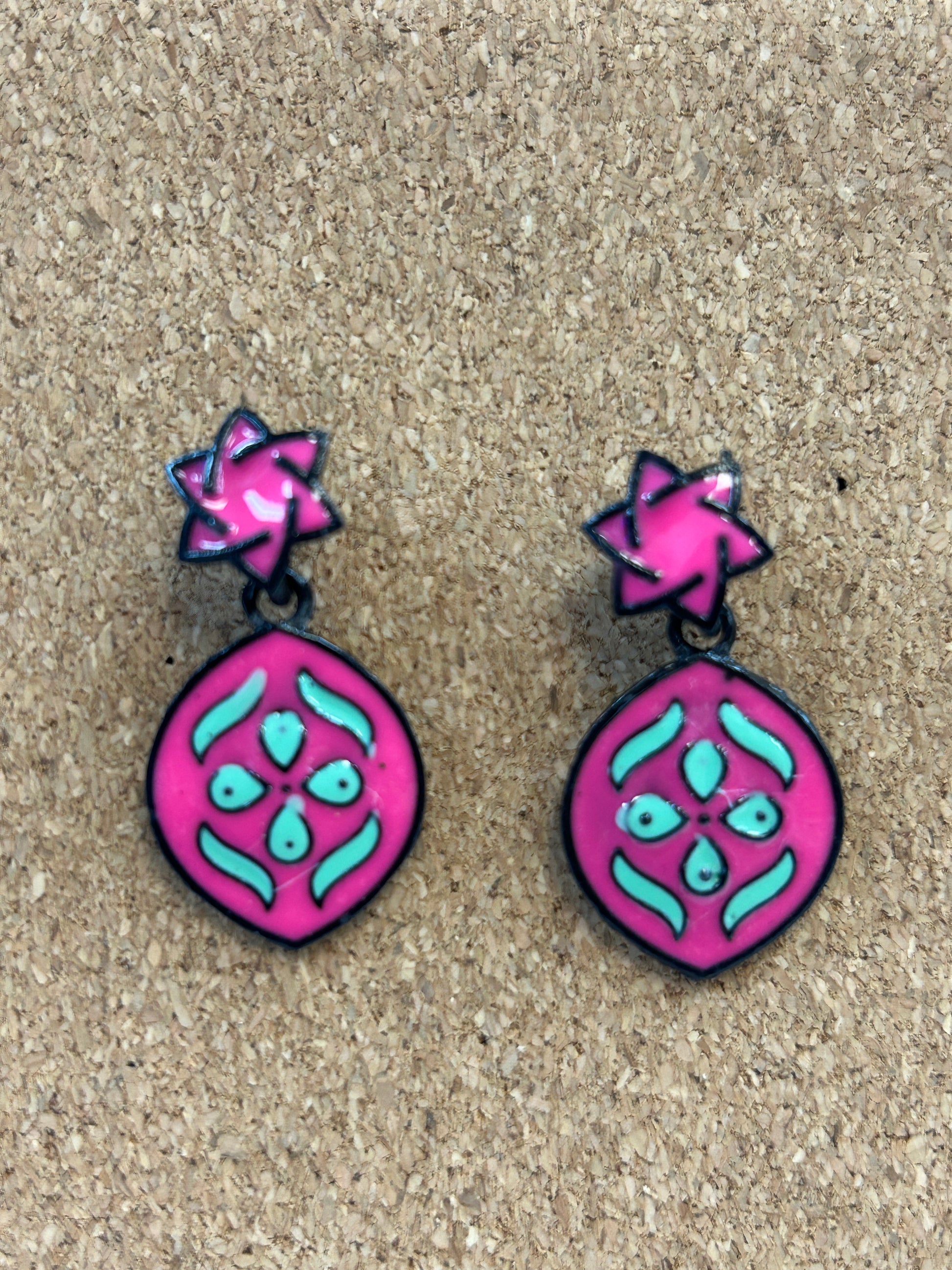 Hand painted earrings by Kurti Connection USA