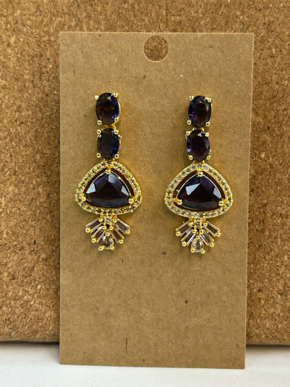 Purple AD EARRINGS by Kurti Connection USA