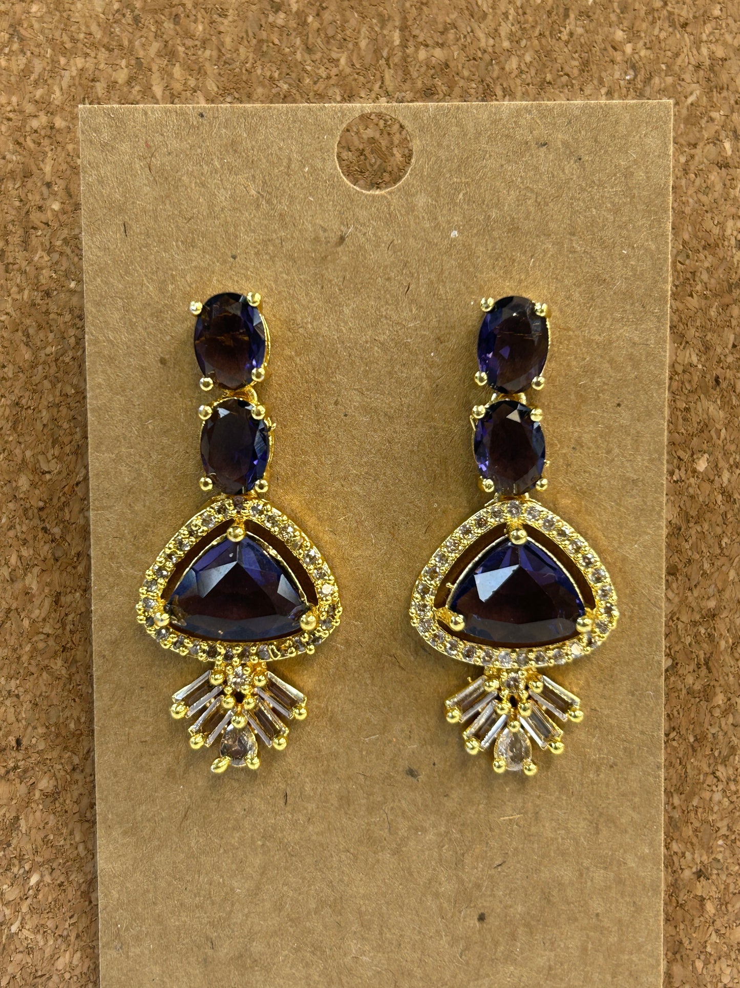 Purple AD EARRINGS by Kurti Connection USA