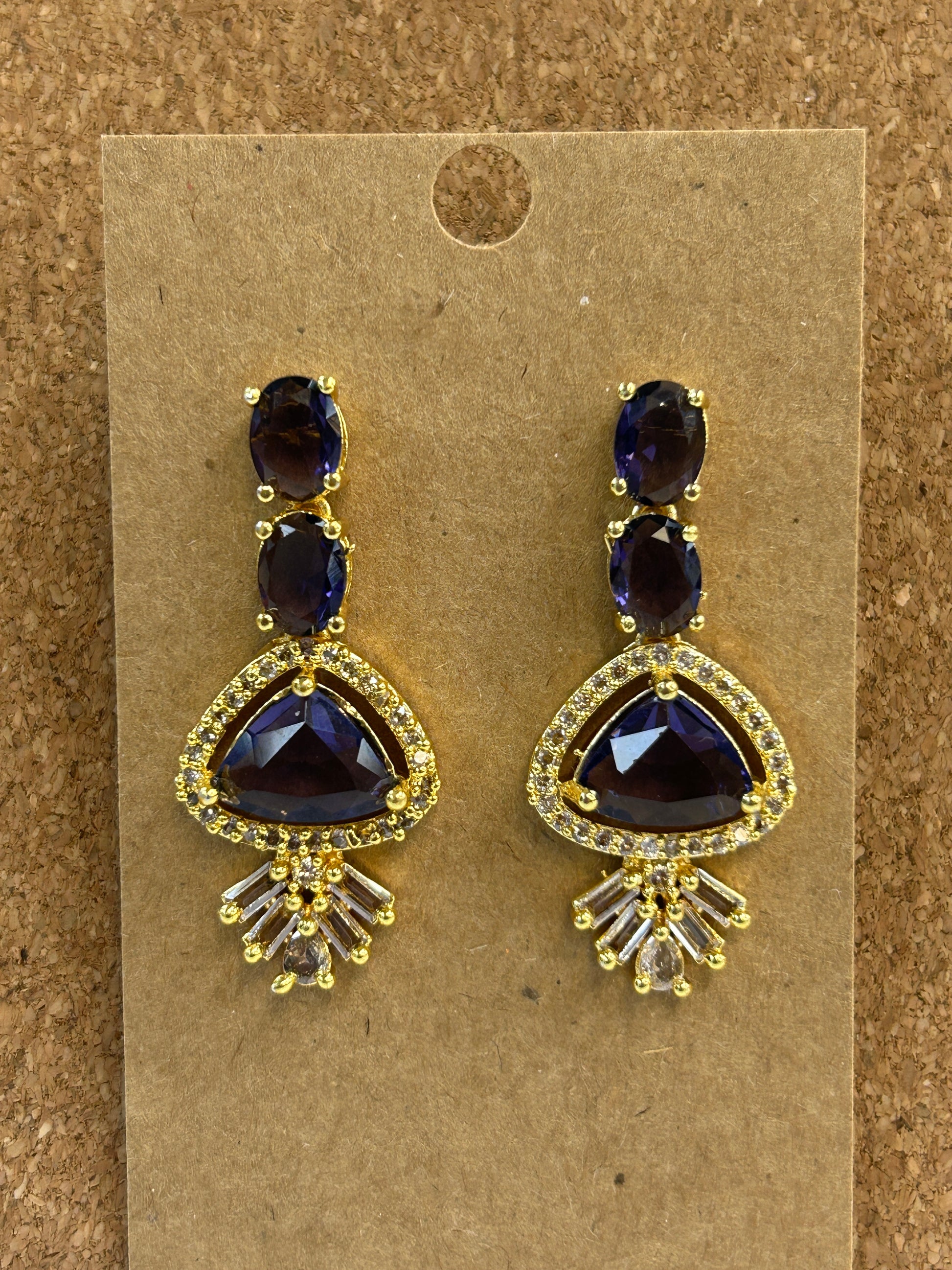 Purple AD EARRINGS by Kurti Connection USA