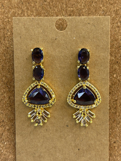 Purple AD EARRINGS by Kurti Connection USA