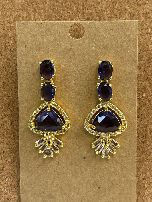 Purple AD EARRINGS by Kurti Connection USA