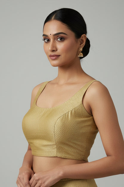 Gold blouse : readymade blouse by Kurti Connection USA