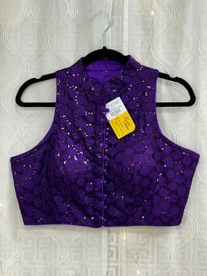 Purple Halter neck blouse by Kurti Connection USA
