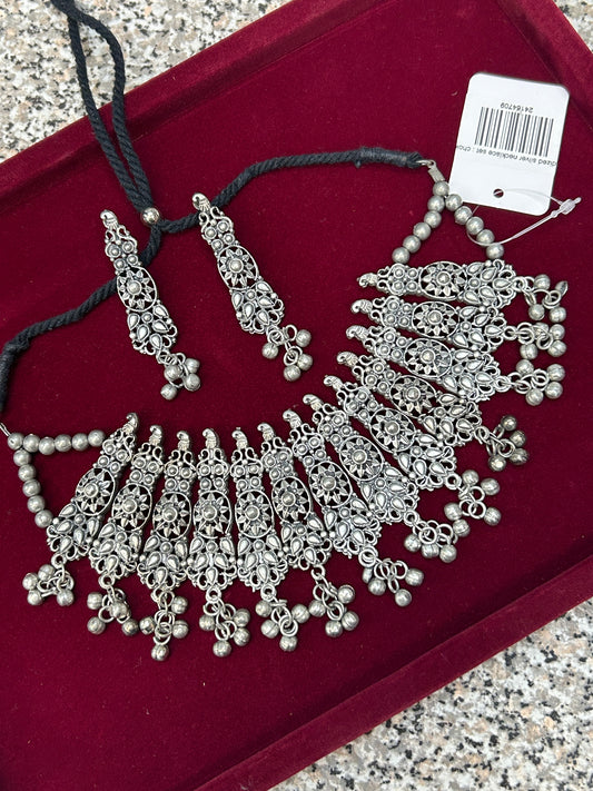 Oxidized necklace set by Kurti Connection USA
