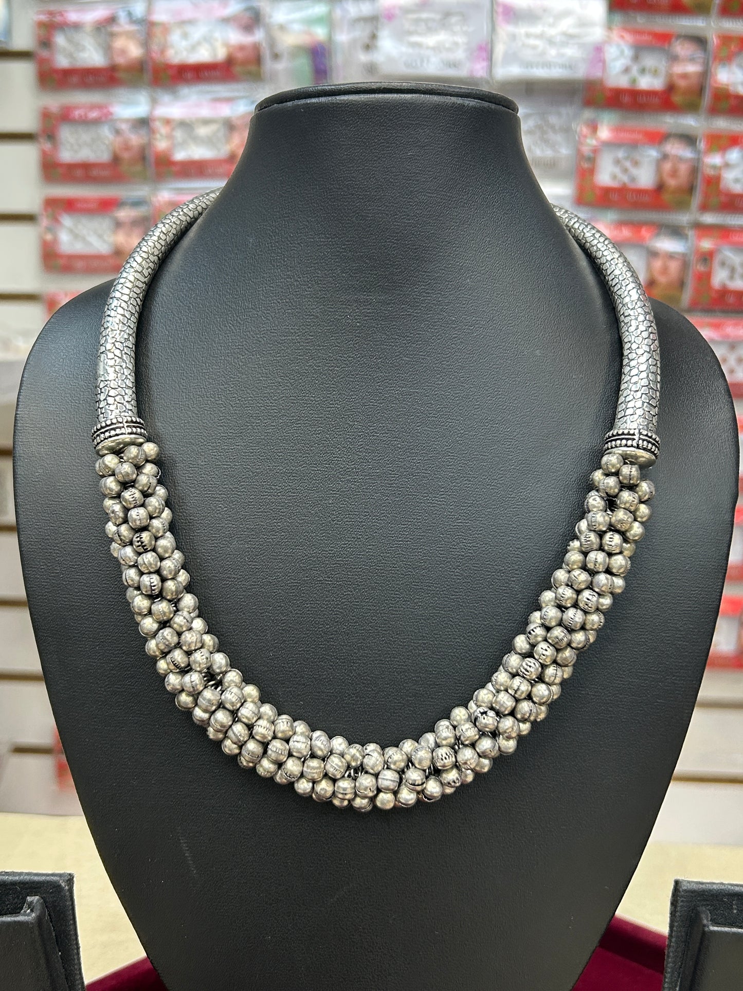 Oxidized hasuli necklace by Kurti Connection USA