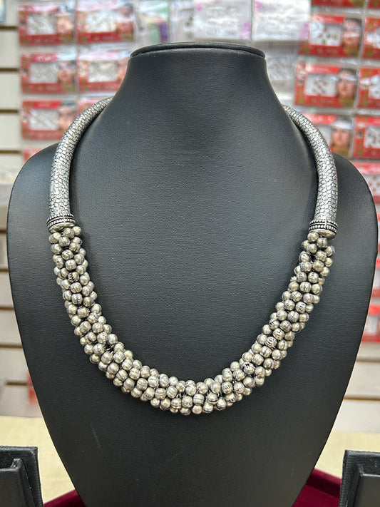 Oxidized hasuli necklace by Kurti Connection USA