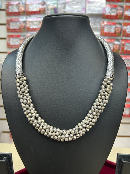 Oxidized hasuli necklace by Kurti Connection USA
