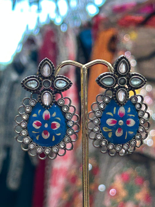 Hand painted earrings by Kurti Connection USA