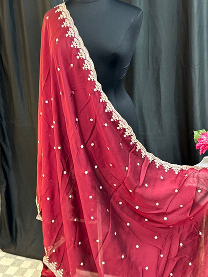Jardoji work dupatta by Kurti Connection USA
