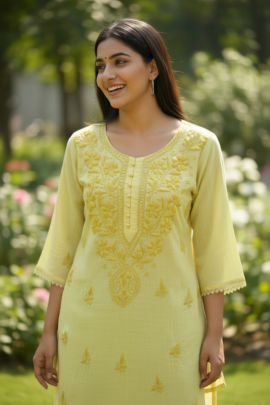 Lucknowi chikankari top /modalsilk