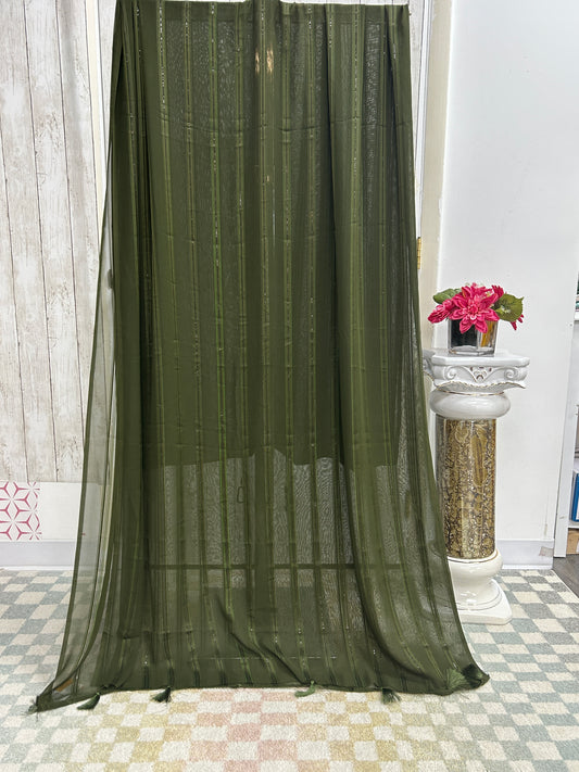 Plain georgette saree with light sequin work by Kurti Connection USA