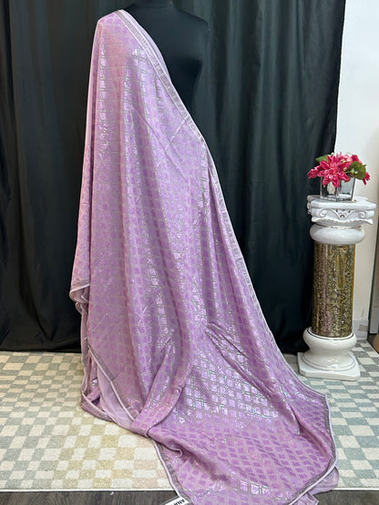 Pure georgette saree with Italian sequin work by Kurti Connection USA
