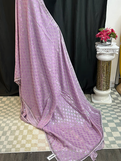 Pure georgette saree with Italian sequin work by Kurti Connection USA