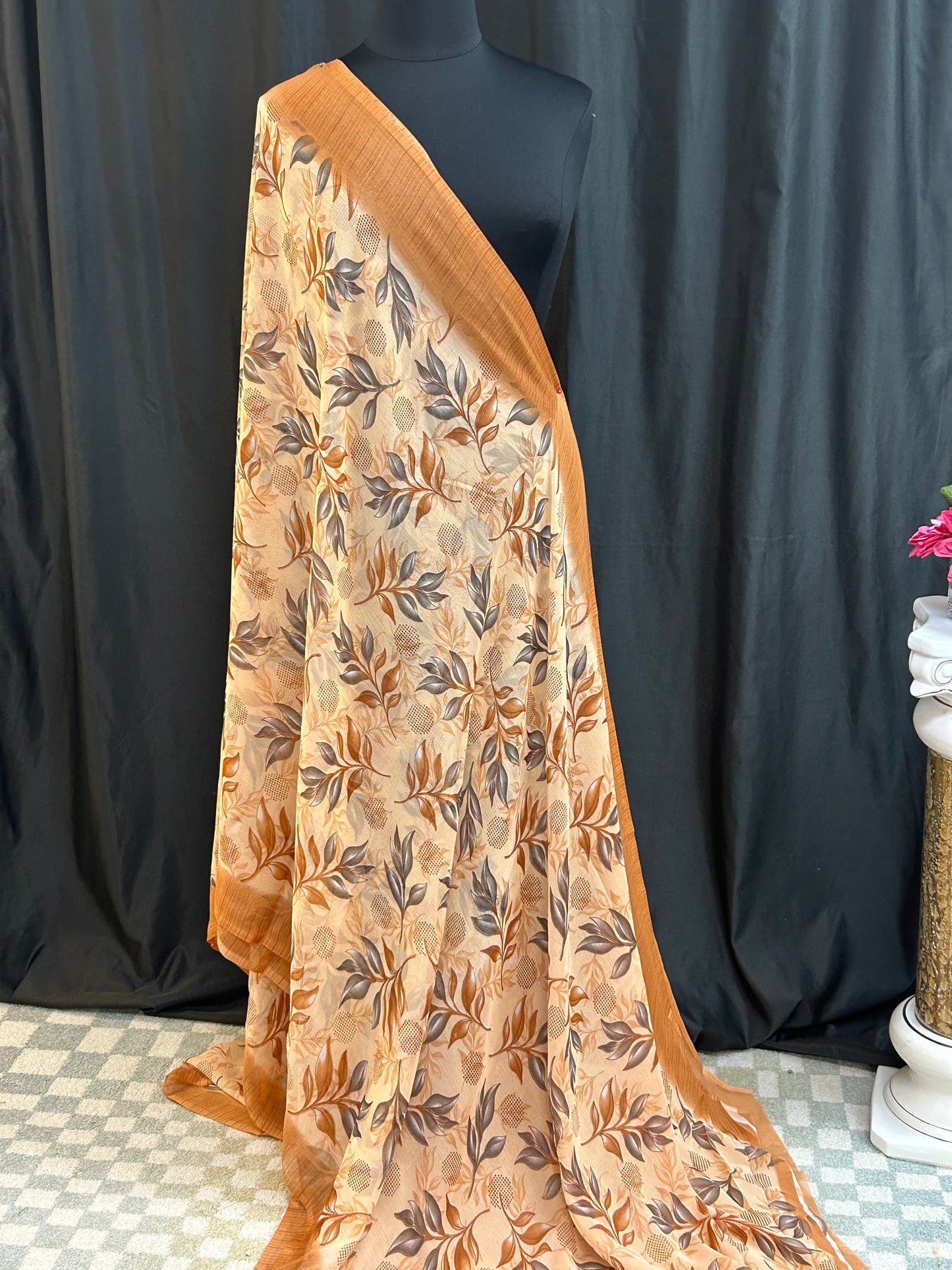 Printed chiffon saree by Kurti Connection USA