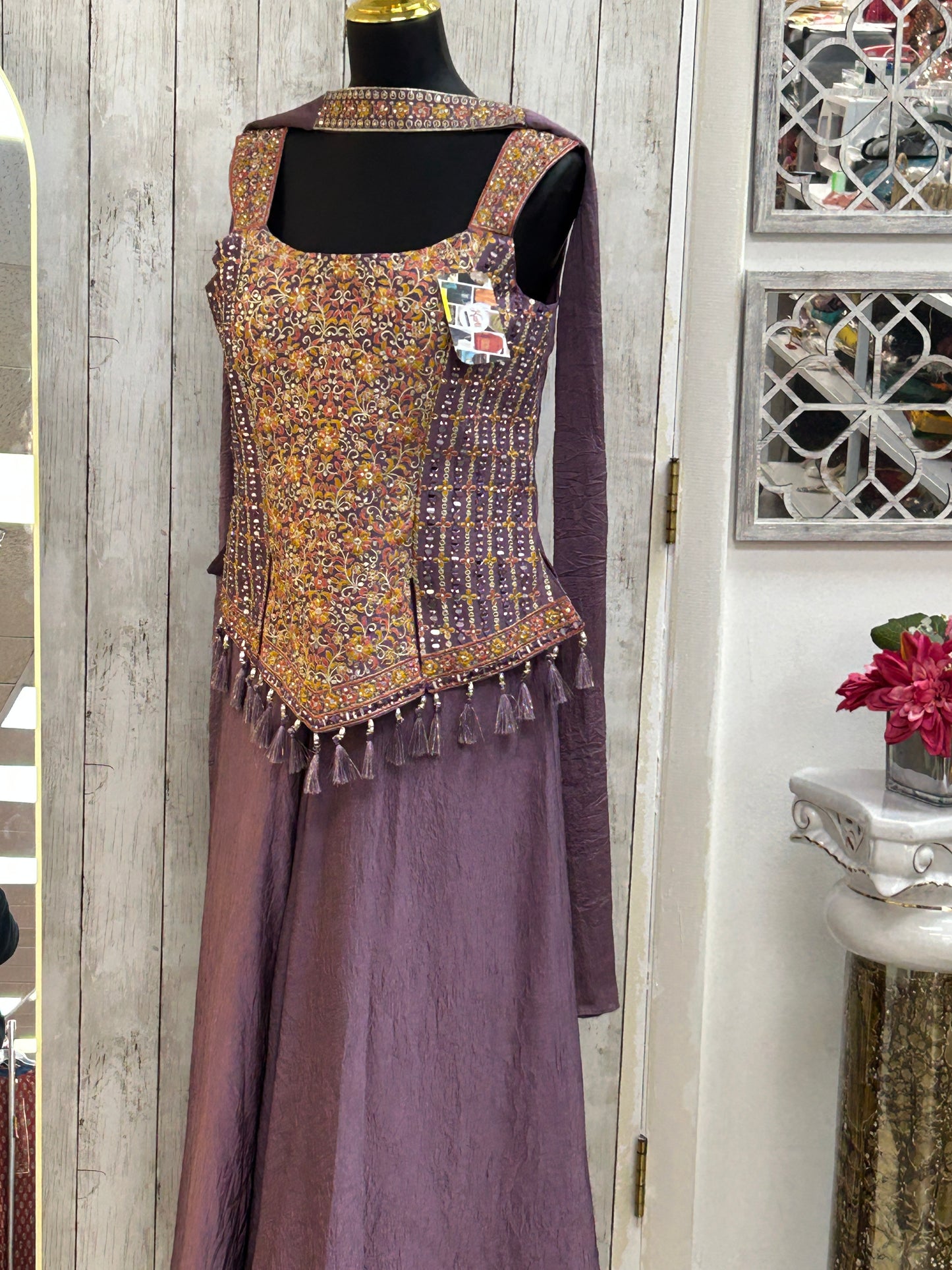 Sharara suit : chiffon silk sharara set by Kurti Connection USA