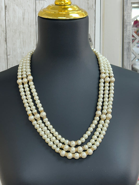 Triple layer Pearl necklace by Kurti Connection USA