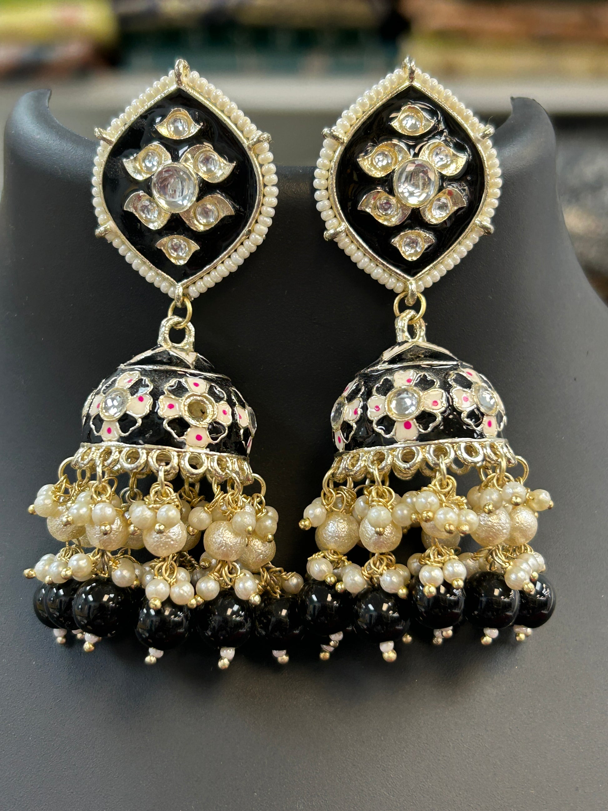 Meenakari jhumki by Kurti Connection USA