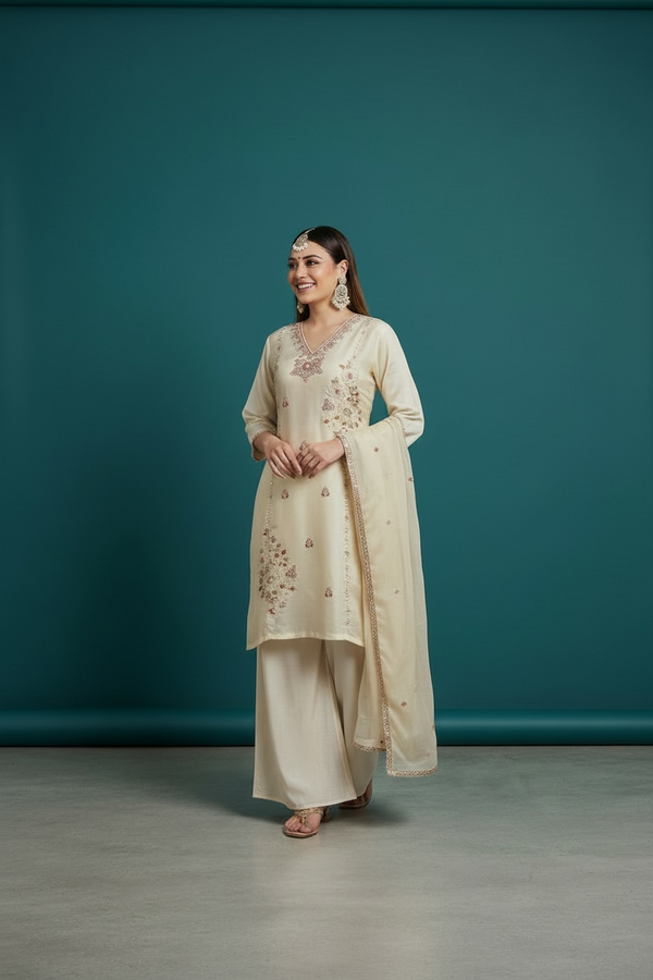 Soft silk Kurti pant set