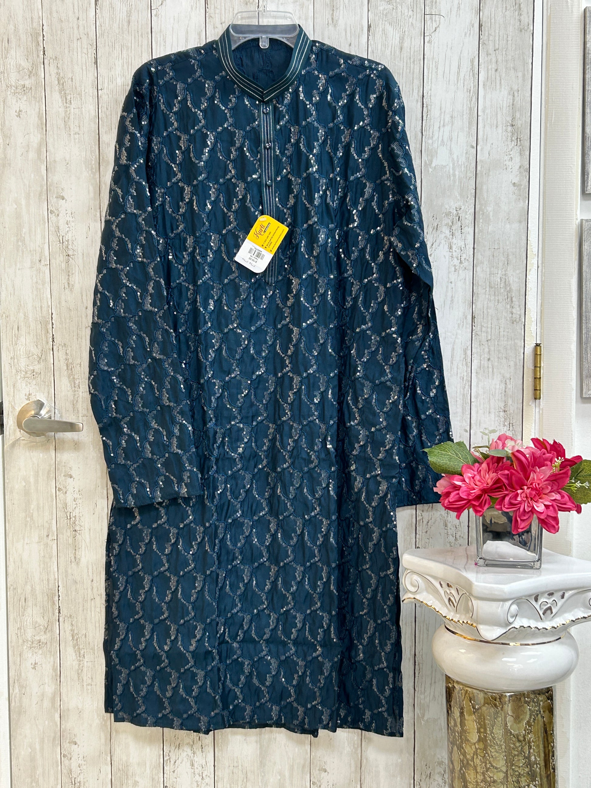 Mens kurta pajama Sequin Kurta set by Kurti Connection USA