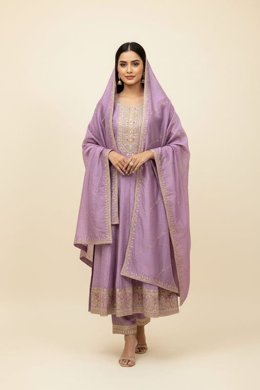 Anarkali party wear dress : Violet by Kurti Connection USA