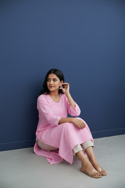 Rayon Chikankari Kurti