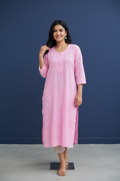 Rayon Chikankari Kurti