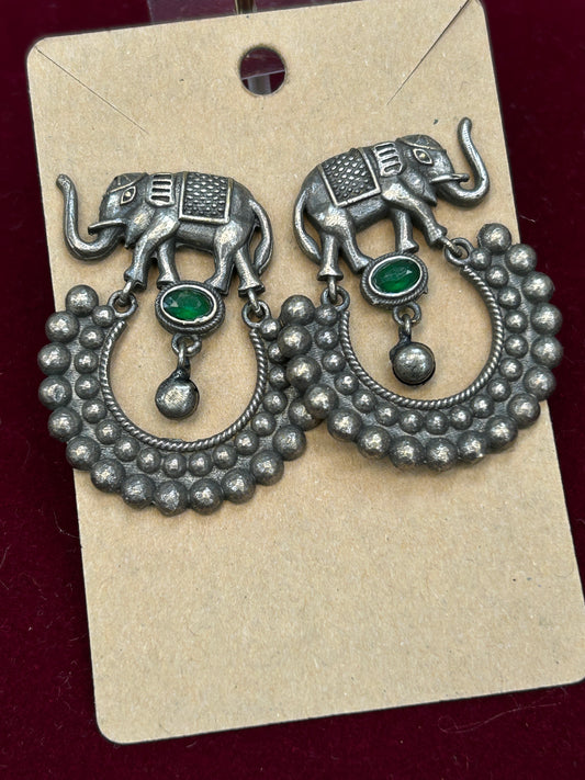 Oxidized silver earrings by Kurti Connection USA
