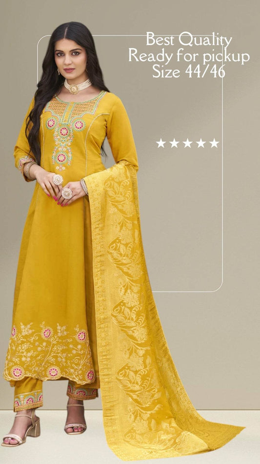 Silk Anarkali Kurti set - Kurti Connection USA