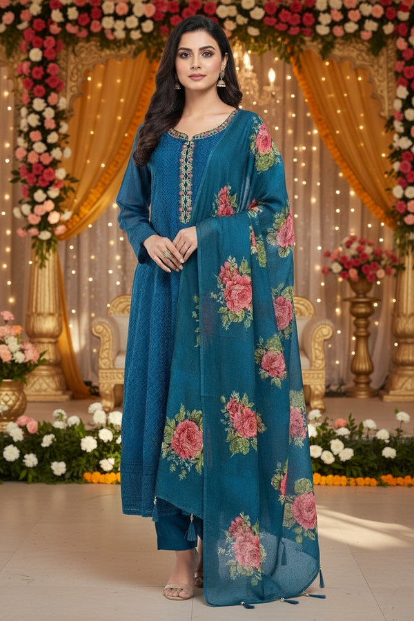 Chikankari Anarkali set