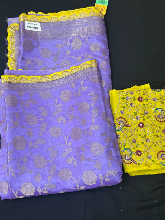 Dola silk saree with blouse piece