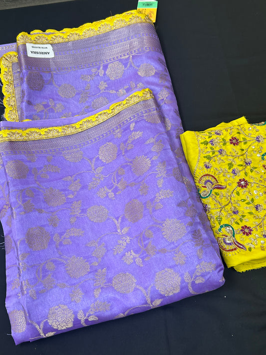 Dola silk saree with blouse piece