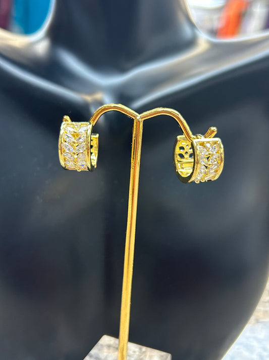 Cz hoop ear rings