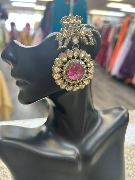 Fire stone/ Kundan ear rings