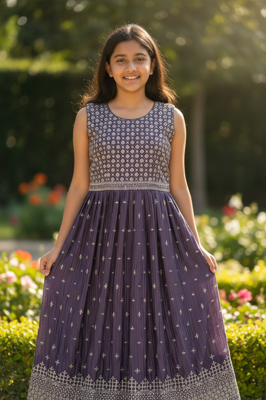 Kids long frock / Anarkali Kurti for girls (11-12 years)