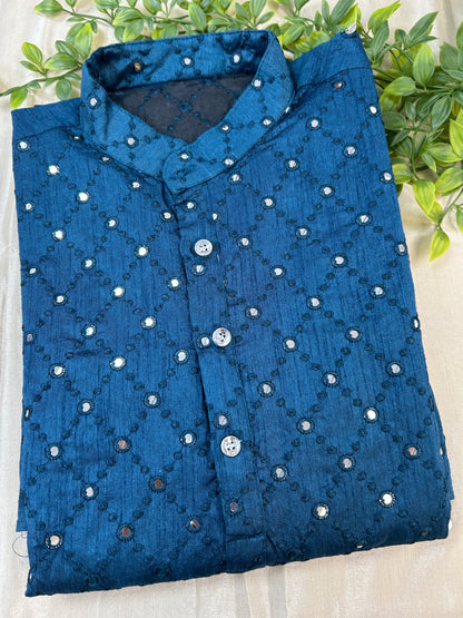 Cotton silk kurta - Kurti Connection USA