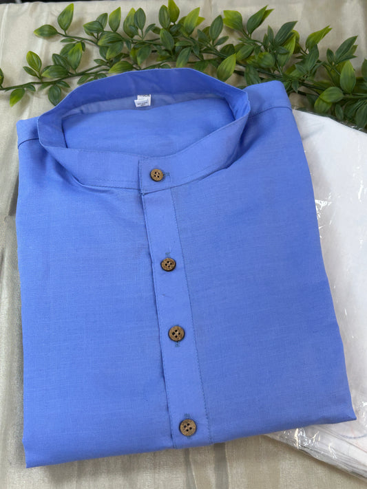 Light purple cotton kurta pajama - Kurti Connection USA