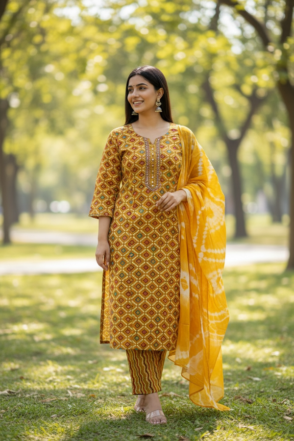 Bandhani Kurti set