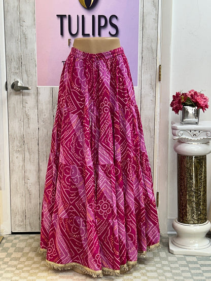 Jaipur Bandhani skirt / cotton lehenga