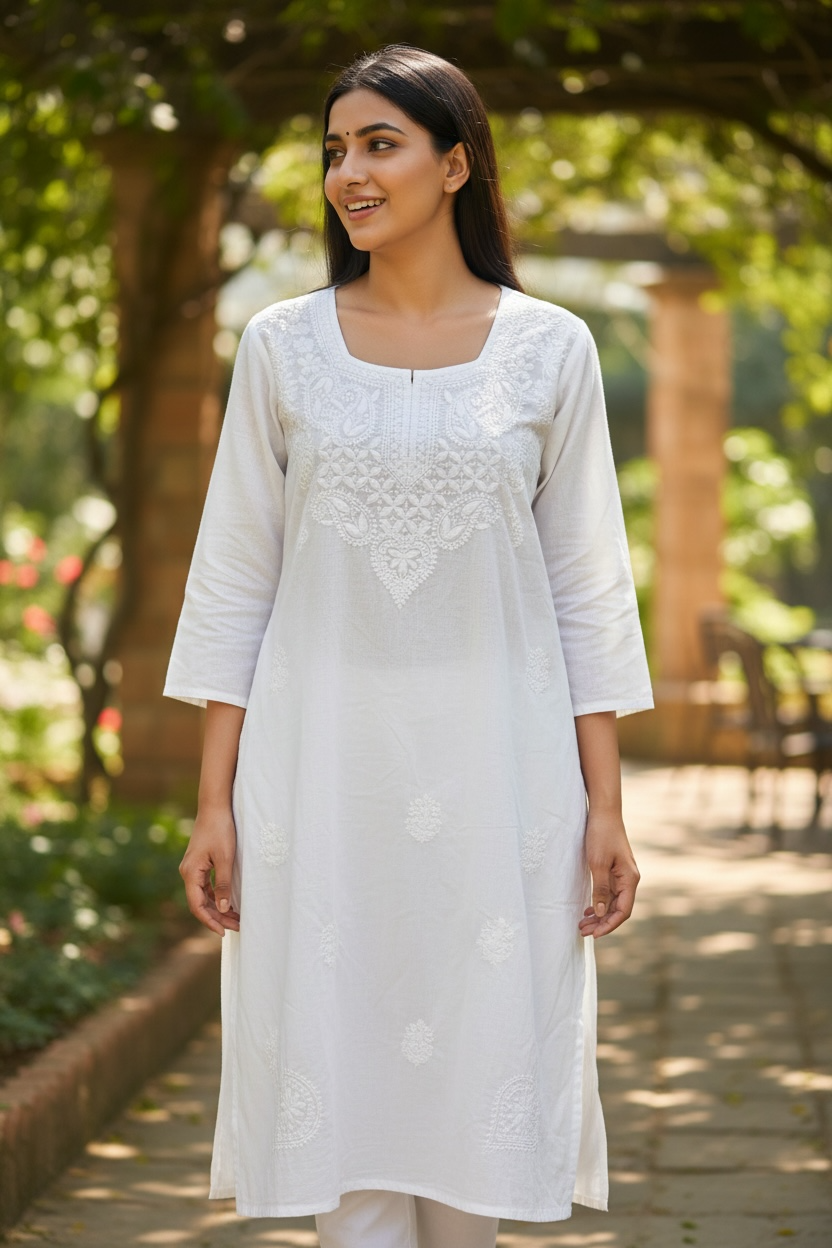 Cotton white Kurti