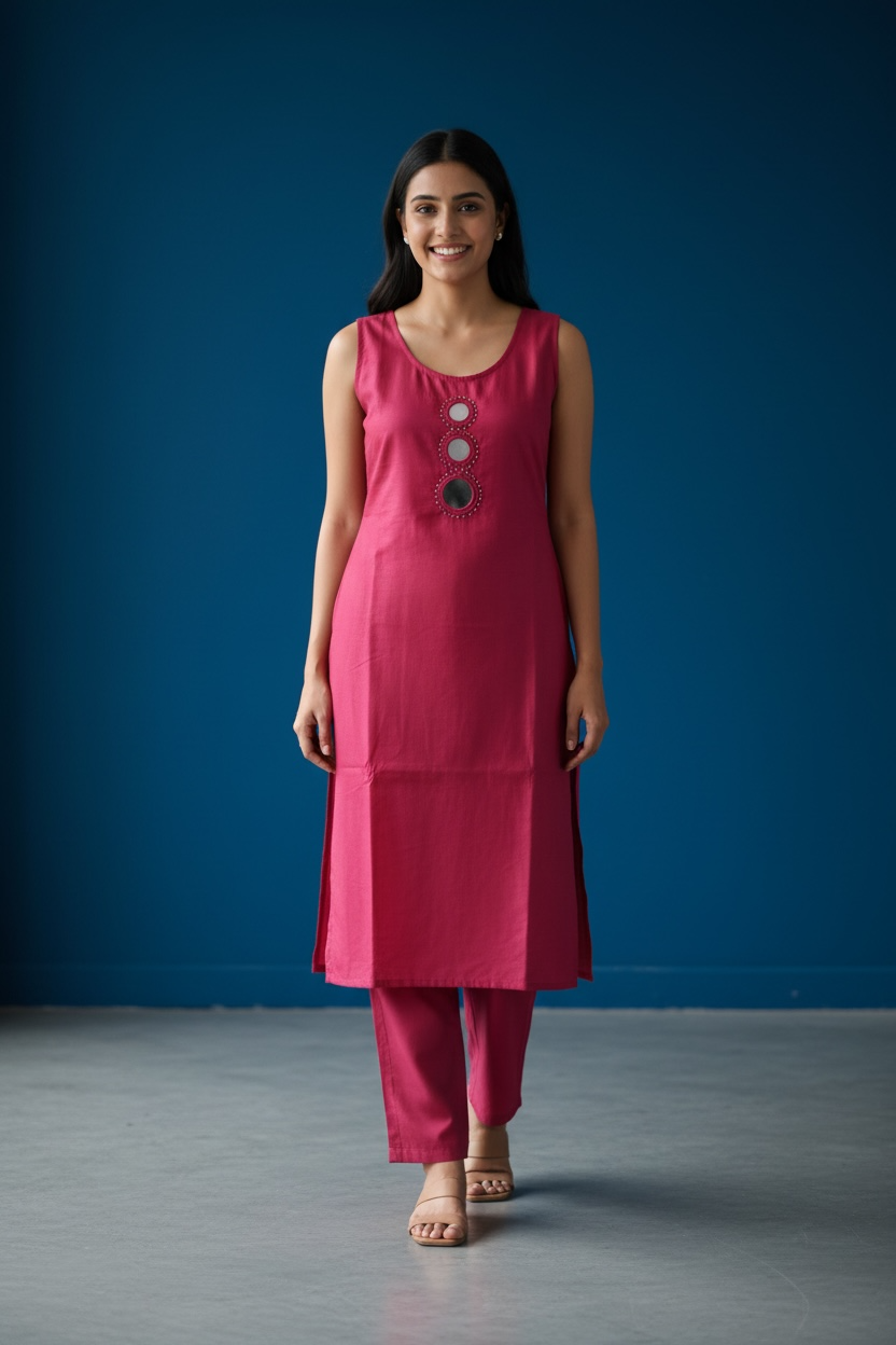 Linen cotton Kurti set